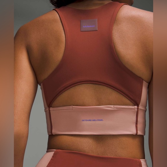 Lululemon Hike to Swim Bra & Biker Short 2-Piece Set Ancient Copper & Pink Clay - Picture 4 of 16